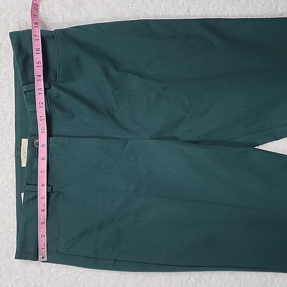 Loft The Sutton Flare Green High Rise Pants With Pockets - Picture 3 of 10
